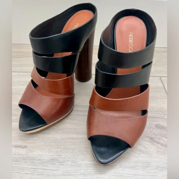 🛍️ Rebecca Minkoff Black/Brown Leather Rae Mules Multiple colors - Picture 4 of 9